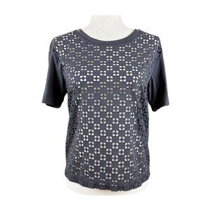 GAP CHARCOAL CUT OUT SHORT SLEEVE TEE, SIZE XS
